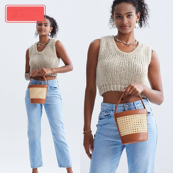 Bolso de ratán tejido a mano para mujeres - Nueva bolsa artesanal - The Noble Style