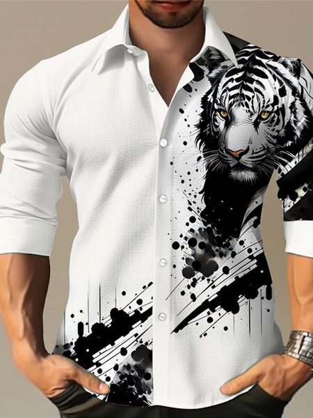 Camisa de lino de bambú a juego para hombre con estampado - The Noble Style