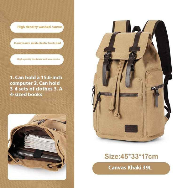 Mochila de lona retro para hombres pequeña