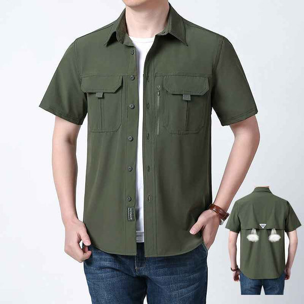 Camisa rápida transpirable al aire libre, corta y de secado rápido