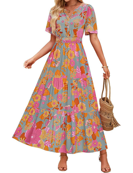 Vestido Maxi Floral de Verano - Casual y Elegante para el Verano - The Noble Style