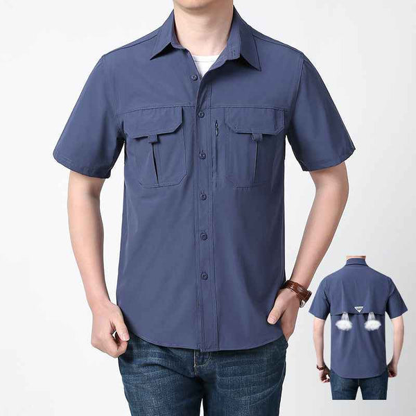 Camisa rápida transpirable al aire libre, corta y de secado rápido