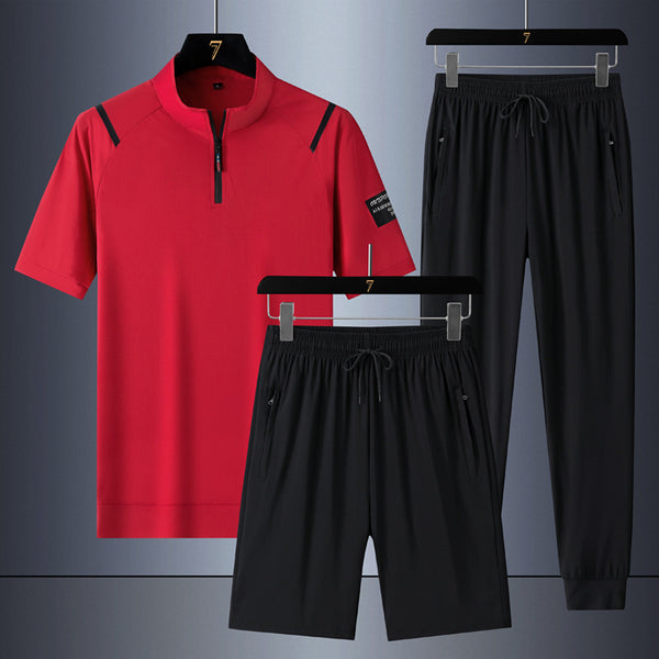 Traje de hombre de seda fría de tres piezas y secado rápido - The Noble Style