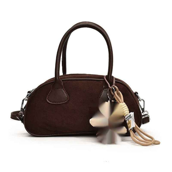 Bolso de boliche retro para mujer de mano satinada