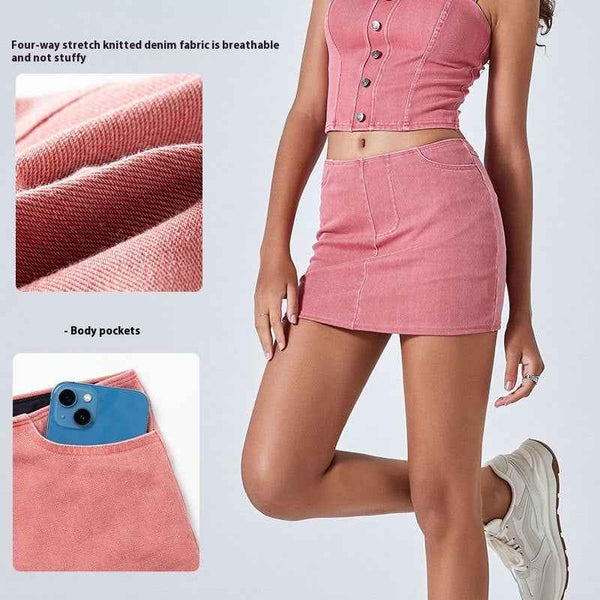 Falda de Yoga Alta de Jean en Nuevos Colores para Primavera y Verano
