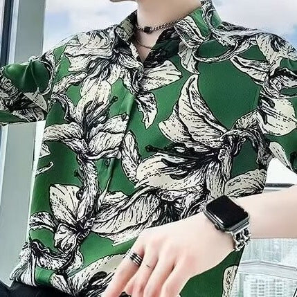 Camisa impresa de verano para hombre, de alta calidad, de manga corta, estilo Ins Ruoshuai - The Noble Style