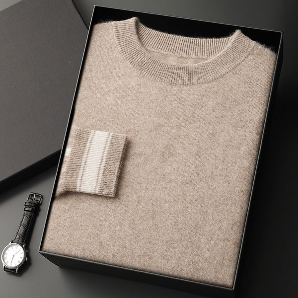 Suéter de cachemira para hombre de ocio con cuello redondo y pantalones a juego - The Noble Style