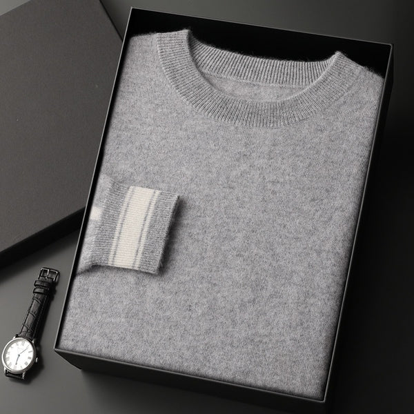 Suéter de cachemira para hombre de ocio con cuello redondo y pantalones a juego - The Noble Style