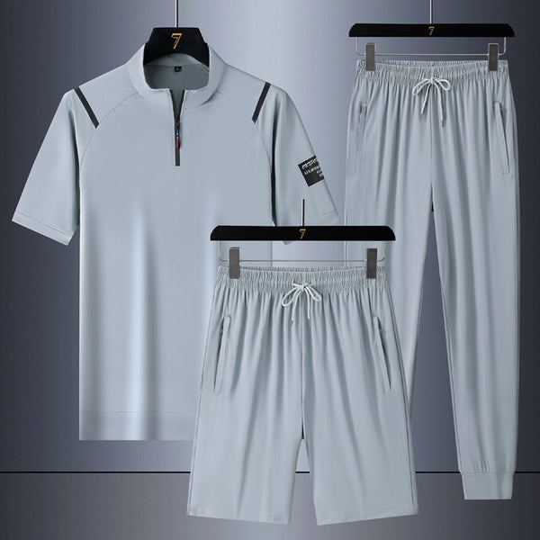 Traje de hombre de seda fría de tres piezas y secado rápido - The Noble Style