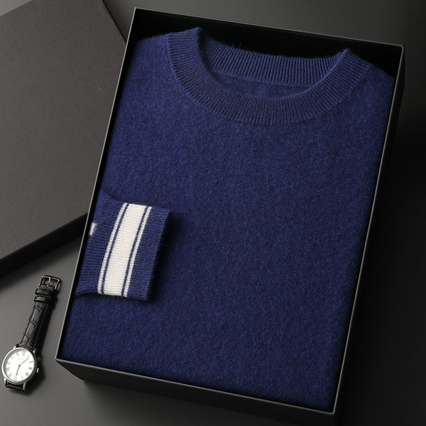 Suéter de cachemira para hombre de ocio con cuello redondo y pantalones a juego - The Noble Style