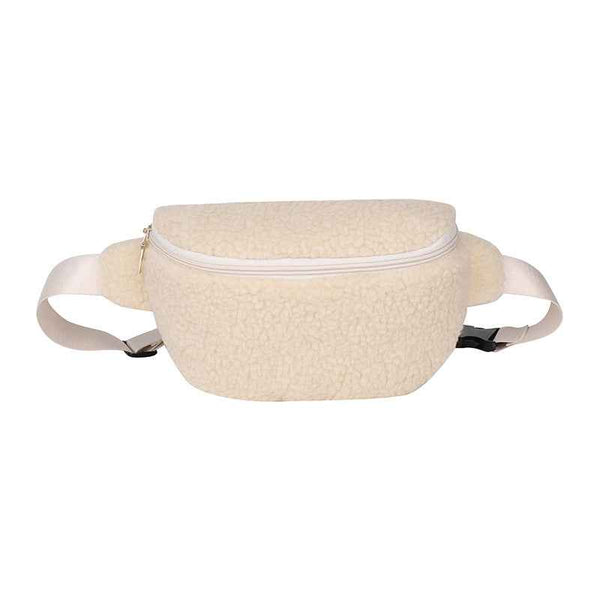 Bolso cruzado de lana de cordero para hombro, bolso casual y de estilo cruzado