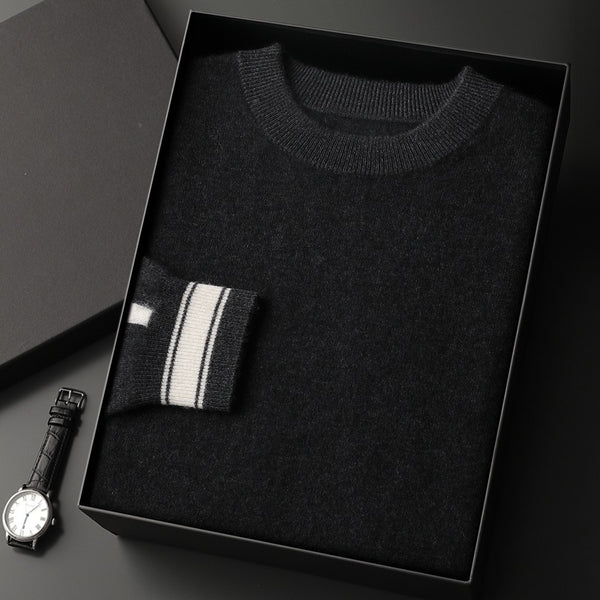 Suéter de cachemira para hombre de ocio con cuello redondo y pantalones a juego - The Noble Style