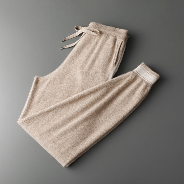 Suéter de cachemira para hombre de ocio con cuello redondo y pantalones a juego - The Noble Style