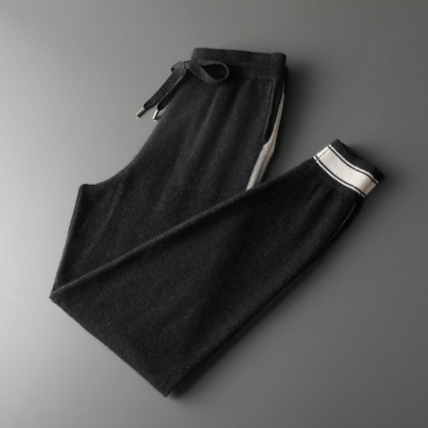 Suéter de cachemira para hombre de ocio con cuello redondo y pantalones a juego - The Noble Style