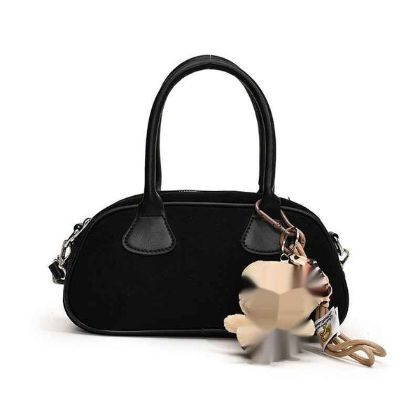 Bolso de boliche retro para mujer de mano satinada