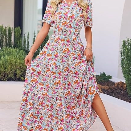 Vestido Maxi Floral de Verano - Casual y Elegante para el Verano - The Noble Style