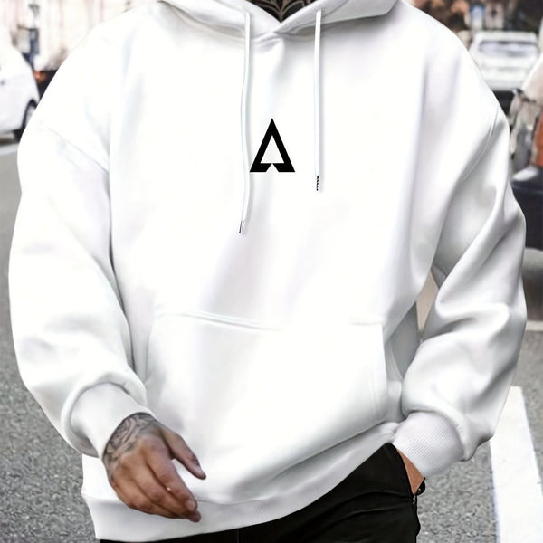 Sudadera con capucha geométrica para hombre con bolsa - Estilo casual - The Noble Style