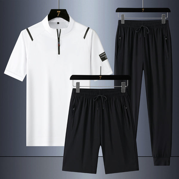 Traje de hombre de seda fría de tres piezas y secado rápido - The Noble Style