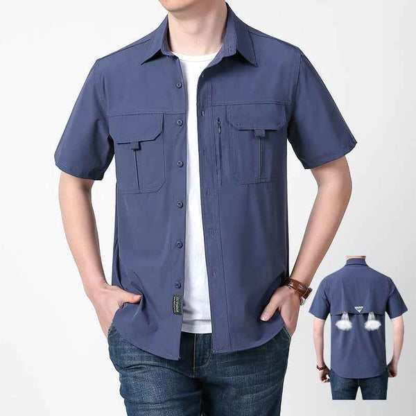 Camisa rápida transpirable al aire libre, corta y de secado rápido
