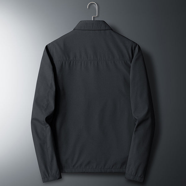 Abrigo casual delgado para hombres con cuello tipo solapa para la mediana edad - The Noble Style