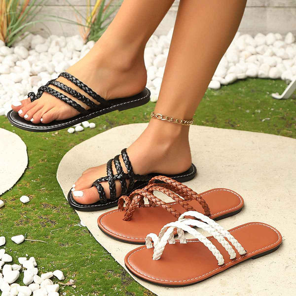 Zapatillas planas de mujer tallas grandes, zapatillas casuales tejidas