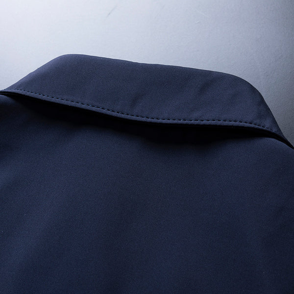 Abrigo casual delgado para hombres con cuello tipo solapa para la mediana edad - The Noble Style