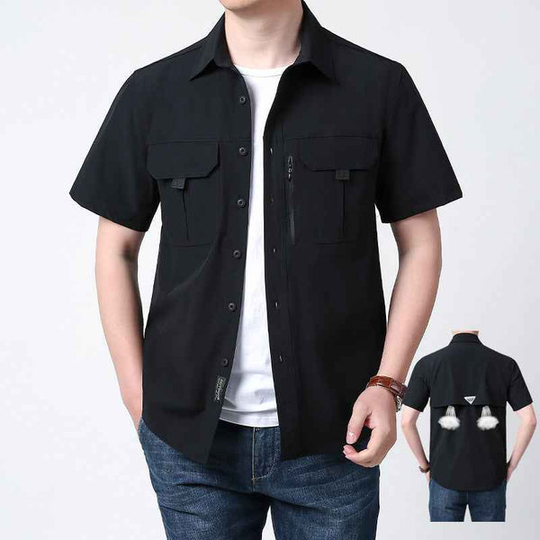 Camisa rápida transpirable al aire libre, corta y de secado rápido