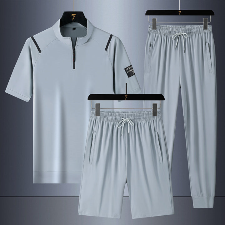 Casual Ice Silk Quick-drying Three-piece Suit For Men