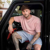 Camiseta deportiva de algodón suelta con diseño a cuadros para fitness y deportes