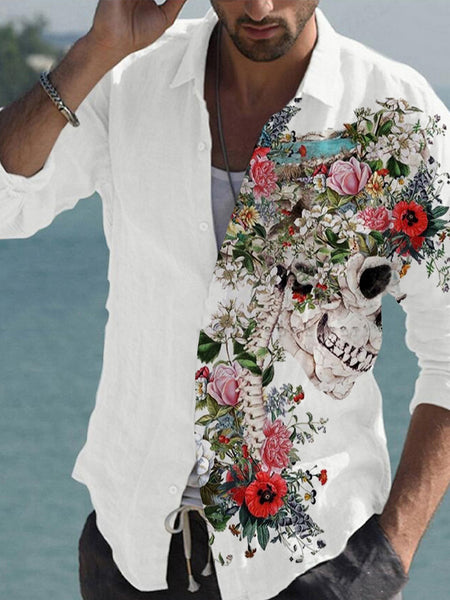 Camisa de lino de bambú a juego para hombre con estampado - The Noble Style