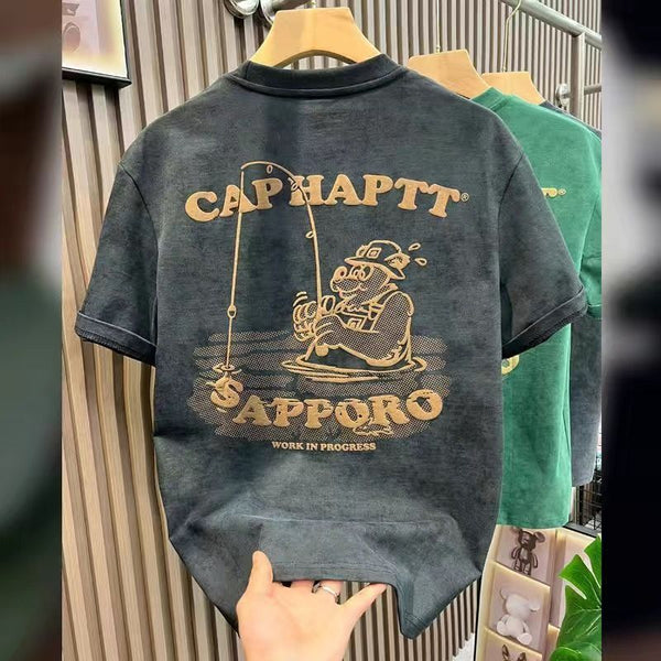 Camiseta de verano masculina estilo americano de manga corta de alta calidad - The Noble Style