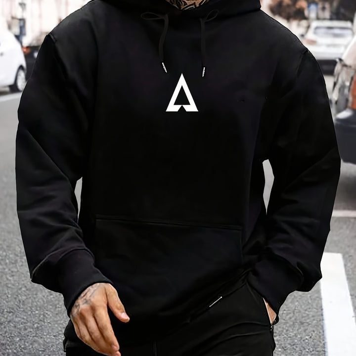 Sudadera con capucha geométrica para hombre con bolsa - Estilo casual - The Noble Style