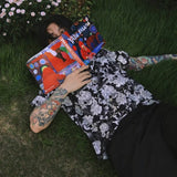 Camisa corta hawaiana camelia blanca y negra de verano con mangas cortas - The Noble Style