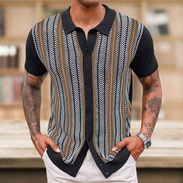Suéter de jacquard para hombre - Casual a rayas en moda masculina