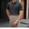 Camiseta polo hombre básica de color sólido para negocios y casual elegante