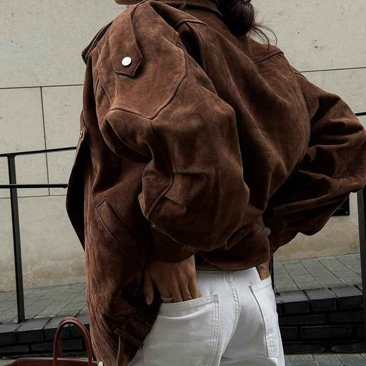 Abrigo corto suelto mujer para un estilo moderno y cómodo