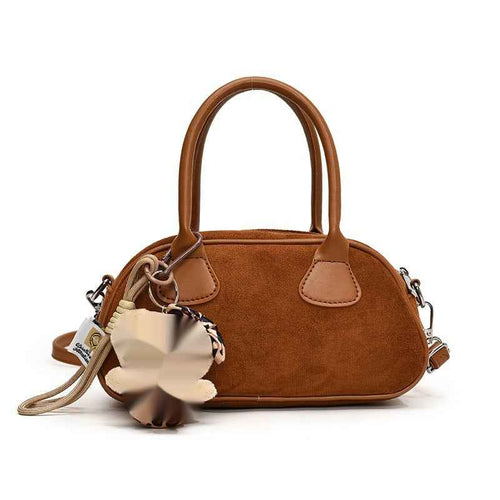 Bolso de boliche retro para mujer de mano satinada