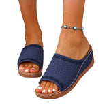 Zapatillas de plataforma Peep Toe grandes para mujer con tacón en talla grande