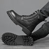 Botas de trabajo altas estilo británico con suela gruesa y forro de felpa - The Noble Style