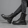 Botas de trabajo altas estilo británico con suela gruesa y forro de felpa - The Noble Style
