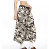 Pantalones cargo de camuflaje mujer con múltiples bolsillos y estampado de lunares - The Noble Style