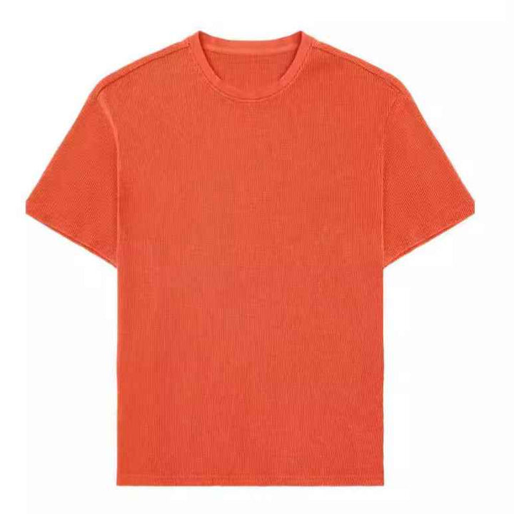 Camiseta deportiva de algodón suelta con diseño a cuadros para fitness y deportes
