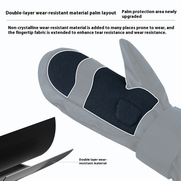 Guantes de esquí impermeables con muñequera incorporada, absorción de impactos, calidez y resistencia al agua - The Noble Style