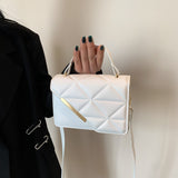 Bolso de un hombro moda simple en color sólido con diseño de diamantes - The Noble Style