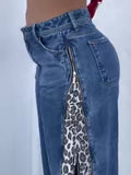 Jeans estampados de leopardo con cierre para mujer - The Noble Style