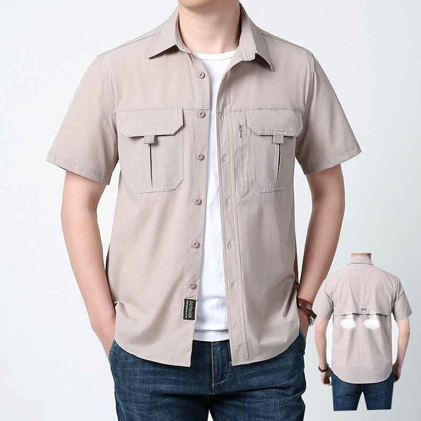Camisa rápida transpirable al aire libre, corta y de secado rápido