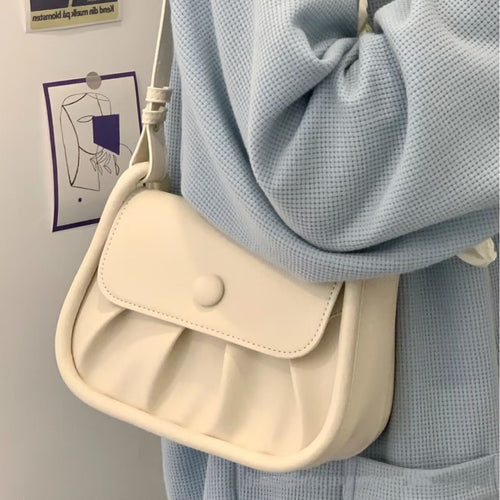 Bolso de mensajero de mujer pequeño con pliegues cuadrados para todos los estilos - The Noble Style