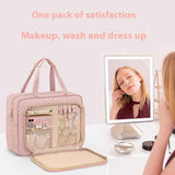 Bolsa de aseo portátil de viaje colgante con gancho de almacenamiento