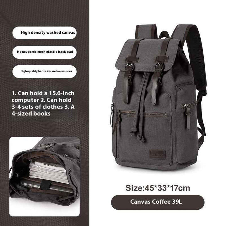 Mochila de lona retro para hombres pequeña