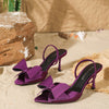 Zapatos de tacón Muller con lazo: Sandalias de tacón stiletto de punta para mujer - The Noble Style